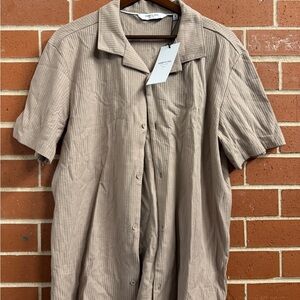 Kenneth Cole Dune Textured Button-Up Shirt NWT Men’s Medium